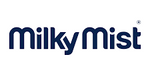 Milky Mist logo in blue on a white background