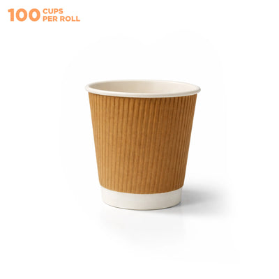 Plain Rippled Cups | 120ml | Non-Branded | Pack of 100 Cups