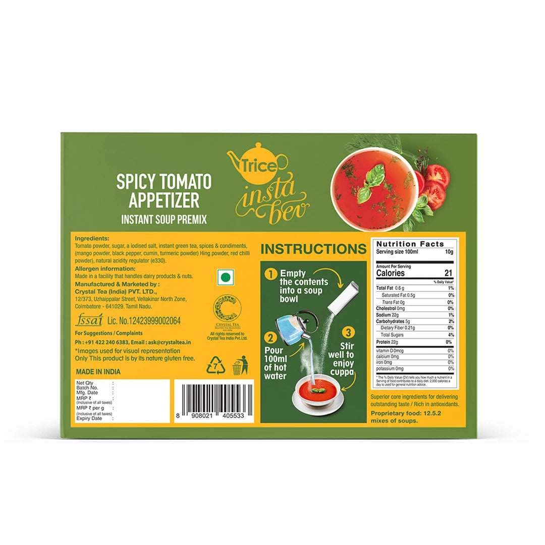Spicy Tomato Soup | Instant Soup Premix | 20 Sachets